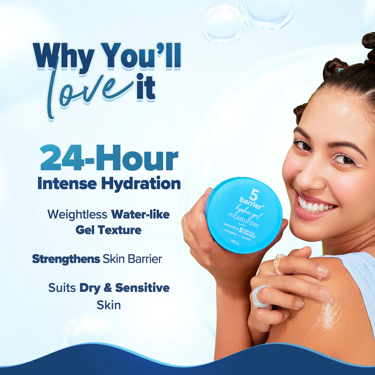 5 Barrier+ Hydra Gel Moisturizer with Avocado & 5 Essential Ceramides - 200 g (Pack of 2) - Image 3