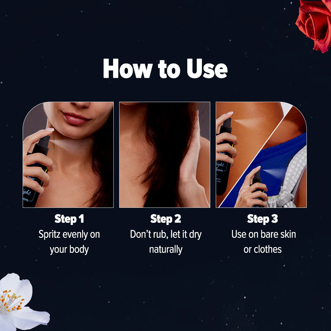 Refresh+ Mid Night Bloom Perfume Body Mist with Zemea & Hyaluronic Acid (150 ml) - Image 6