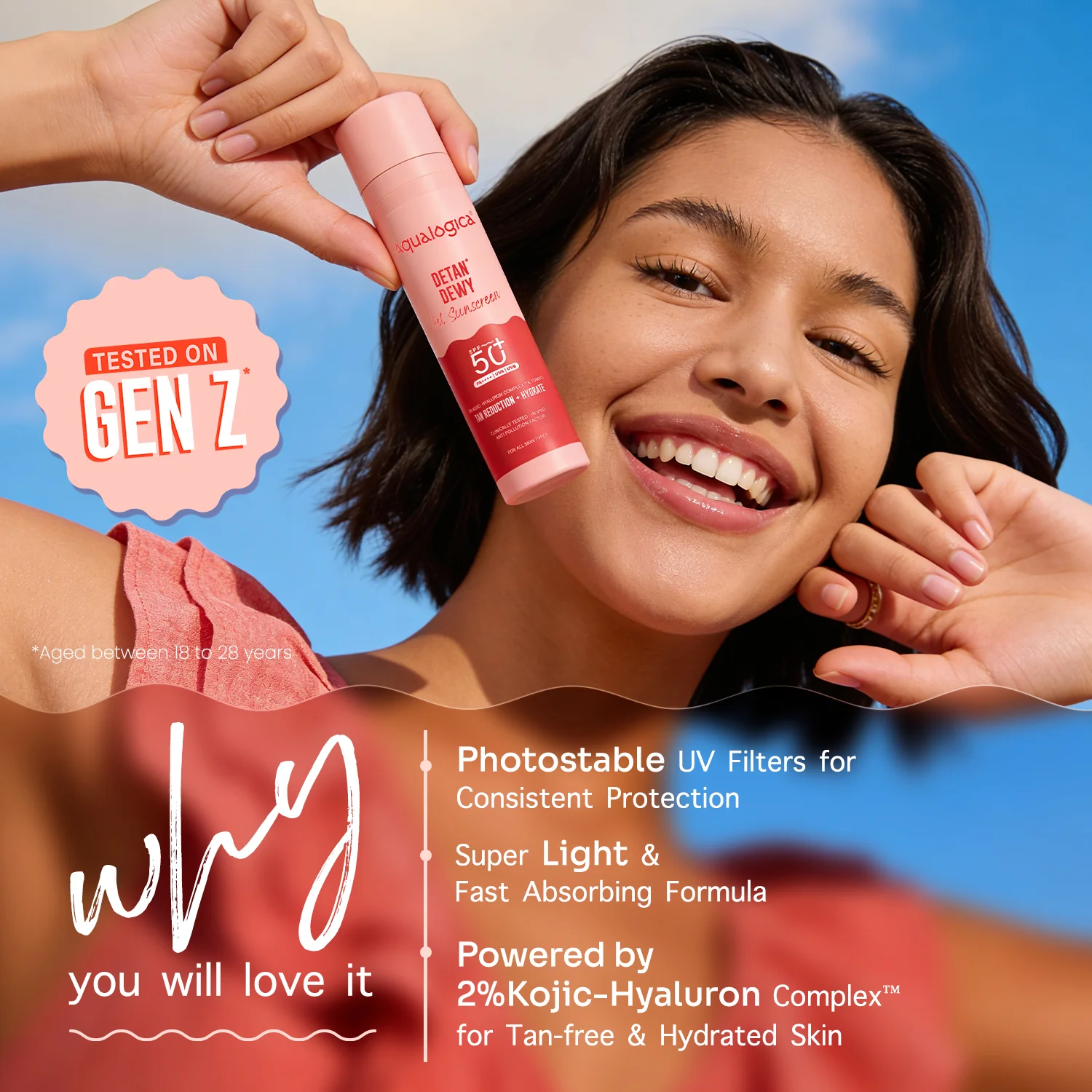 Detan+ Dewy Gel Sunscreen SPF 50+ PA++++ with 2% Kojic-Hyaluron Complex™ & Wild Berries - 50 g - Image 3
