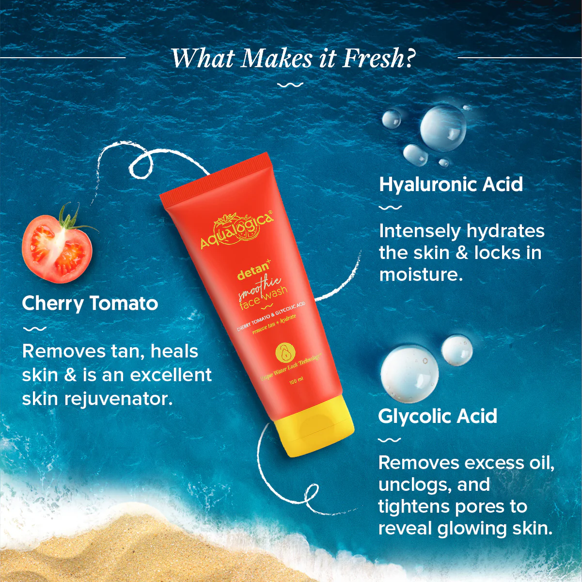 Detan+ Smoothie Face Wash with Cherry Tomato & Glycolic Acid for Tan Removal - 100ml - Image 4