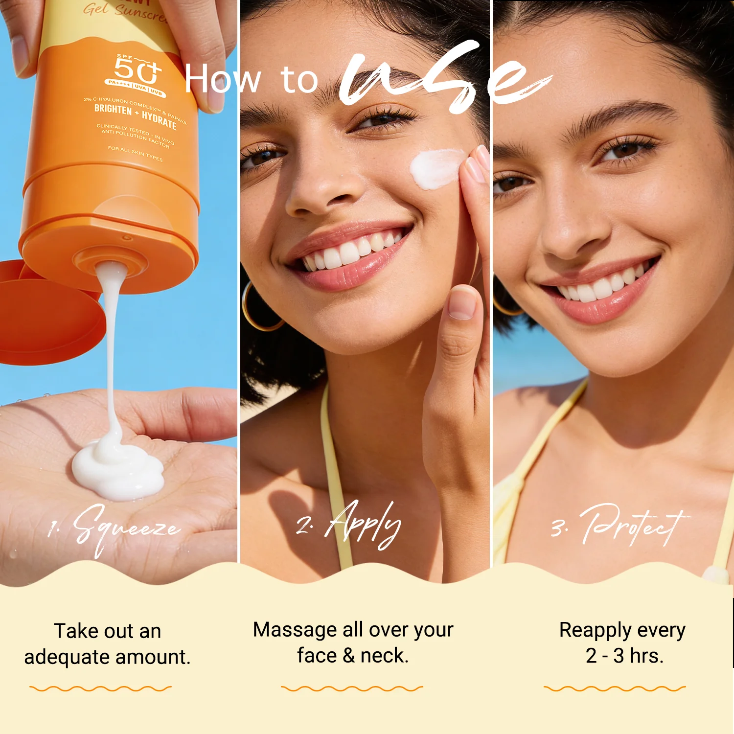 Glow+ Dewy Gel Sunscreen In-Vivo Tested SPF 50+ PA++++ with Papaya & Vitamin C - 80g - Image 11