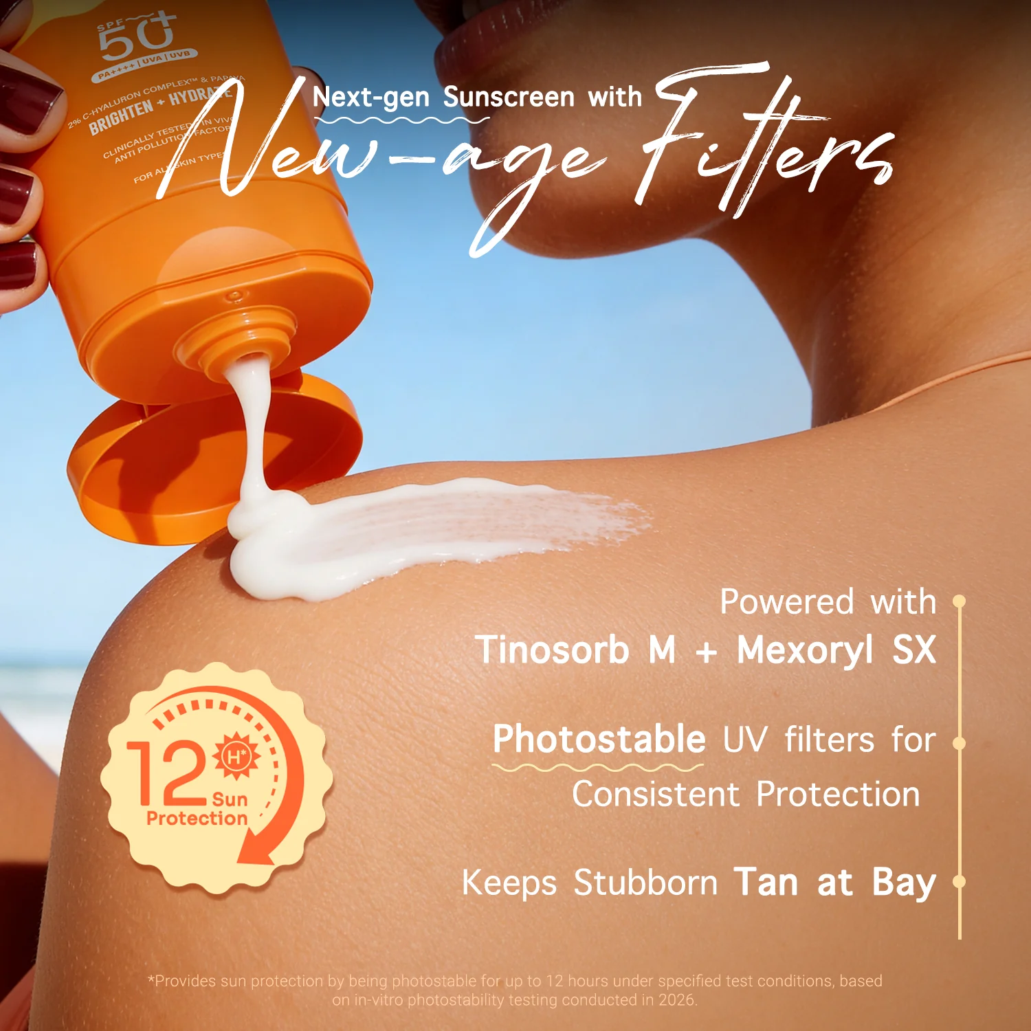 Glow+ Dewy Gel Sunscreen In-Vivo Tested SPF 50+ PA++++ with Papaya & Vitamin C - 80g - Image 7