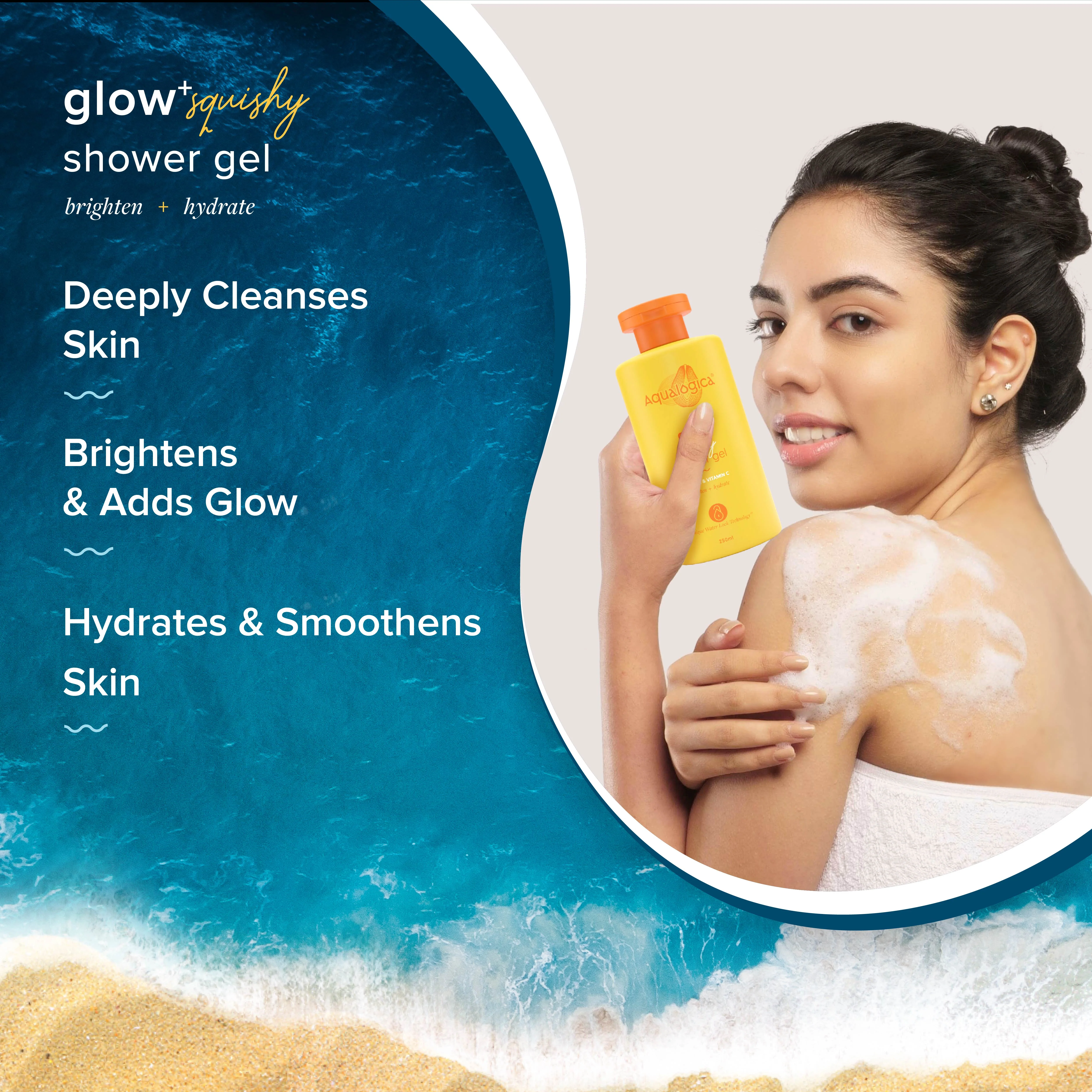 Glow+ Squishy Shower Gel with Papaya & Vitamin C for Glowing Skin - 250ml - Image 4
