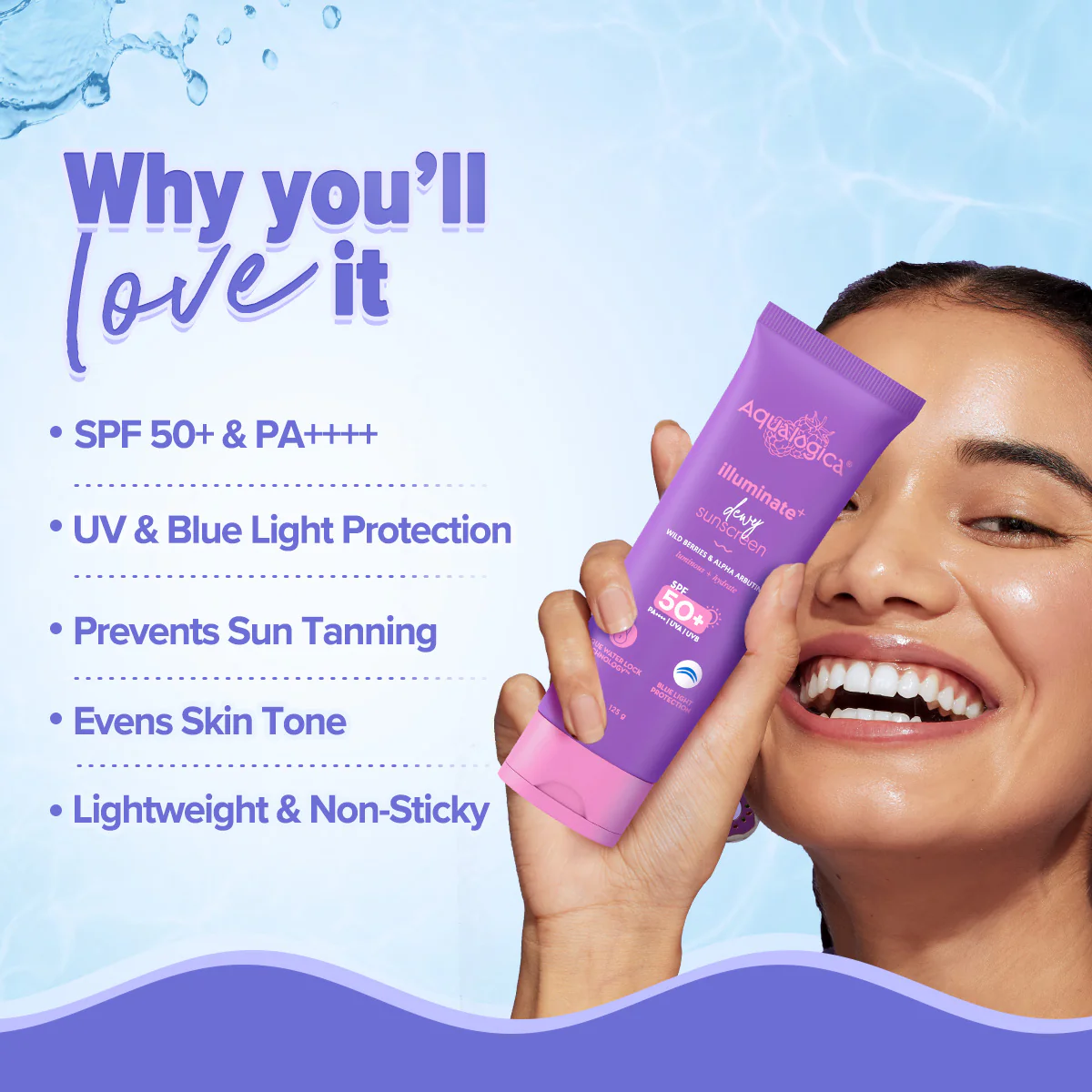 Illuminate+ Dewy Sunscreen SPF 50+ PA++++ with Wild Berries & Alpha Arbutin - 125 g - Image 4