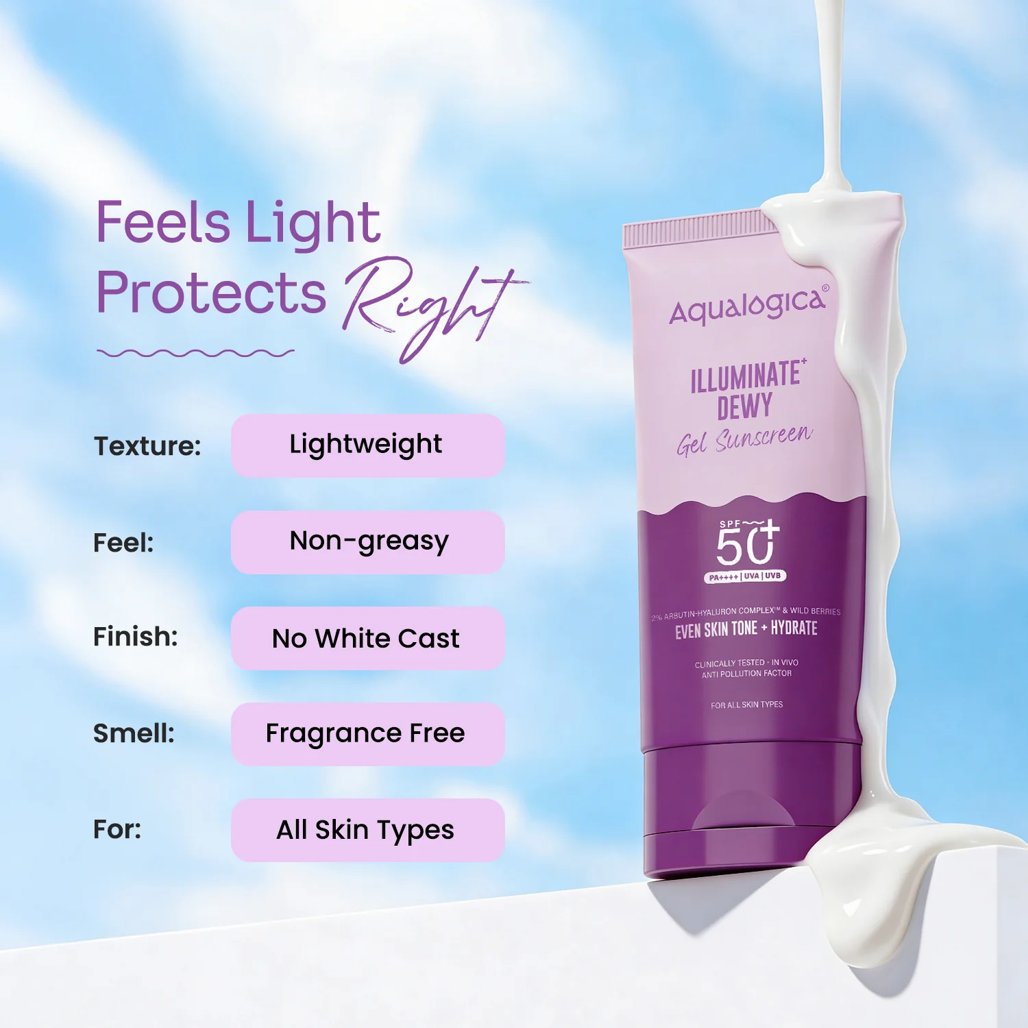Illuminate+ Dewy Sunscreen In-Vivo Tested SPF 50+ PA++++ with Wild Berries & Alpha Arbutin - 80 g - Image 10