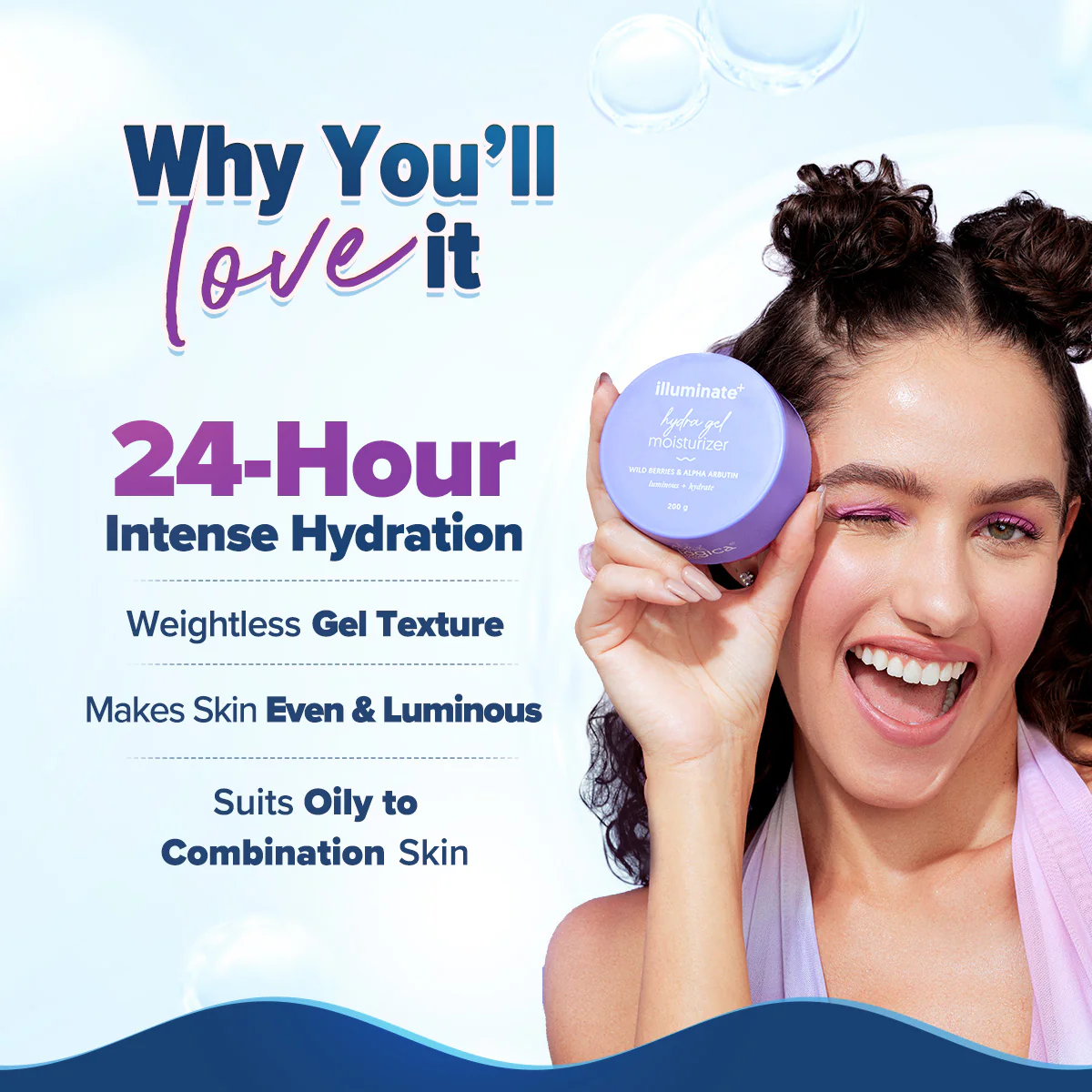 Illuminate + Hydra Gel Moisturizer with Wild Berries & Alpha Arbutin - 200g - Image 5