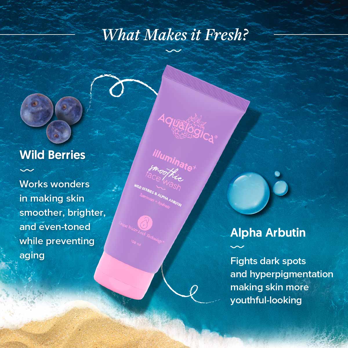 IIIuminate+ Smoothie Face Wash with Wild Berries & Alpha Arbutin for Luminous Glow - 100ml - Image 4
