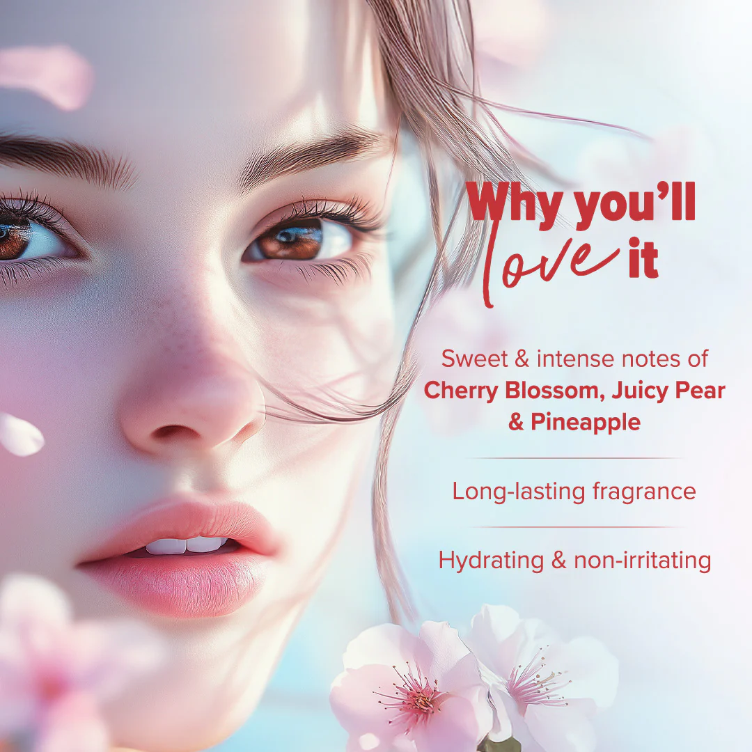 Refresh+ Cherry Blossom Bloom Perfume Body Mist with Zemea and Hyaluronic Acid 150 ml - Image 3