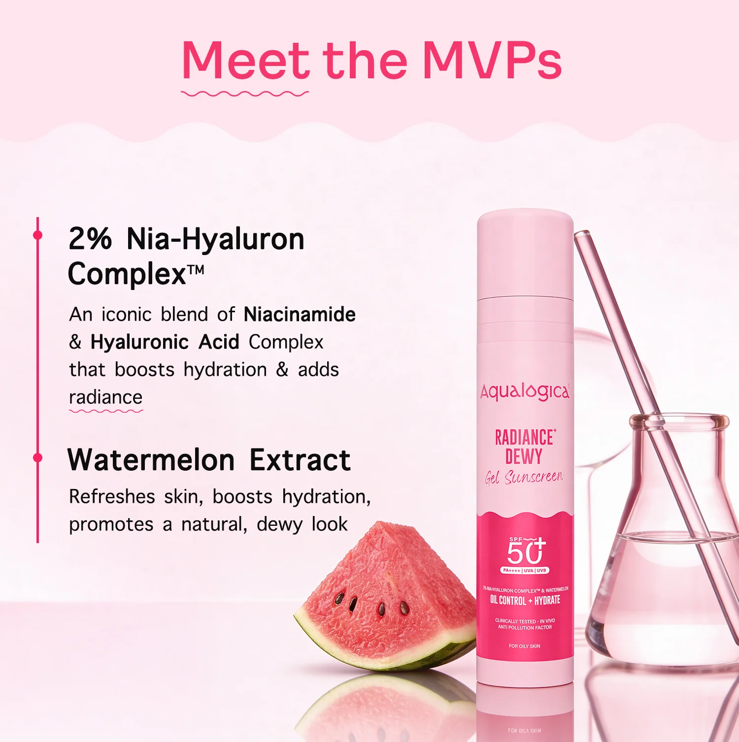 Radiance+ Dewy Sunscreen In-Vivo Tested with Watermelon & Niacinamide with SPF 50 & PA++++ - 50g - Image 4