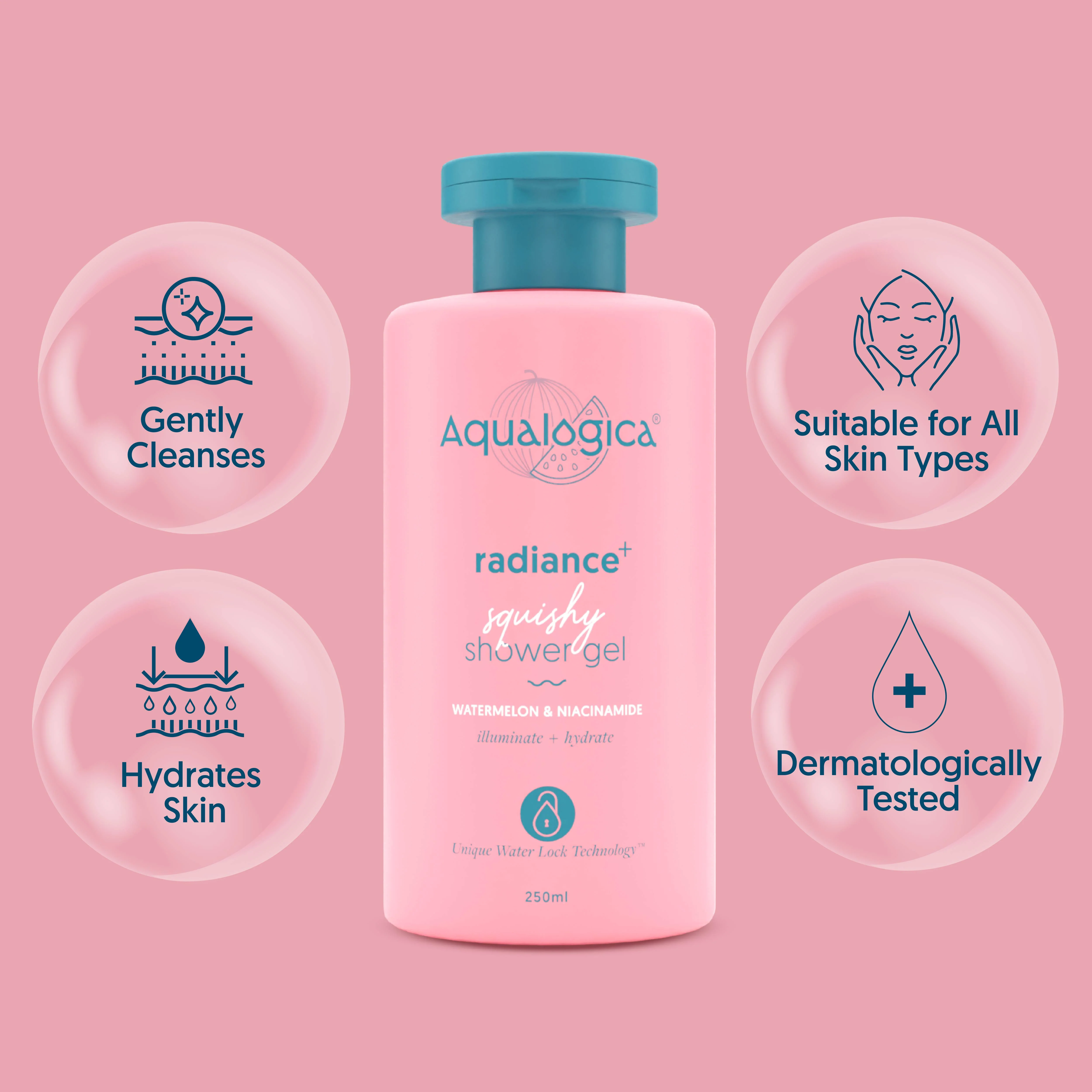 Radiance+ Squishy Shower Gel with Watermelon & Niacinamide for Radiant Skin - 250ml - Image 3