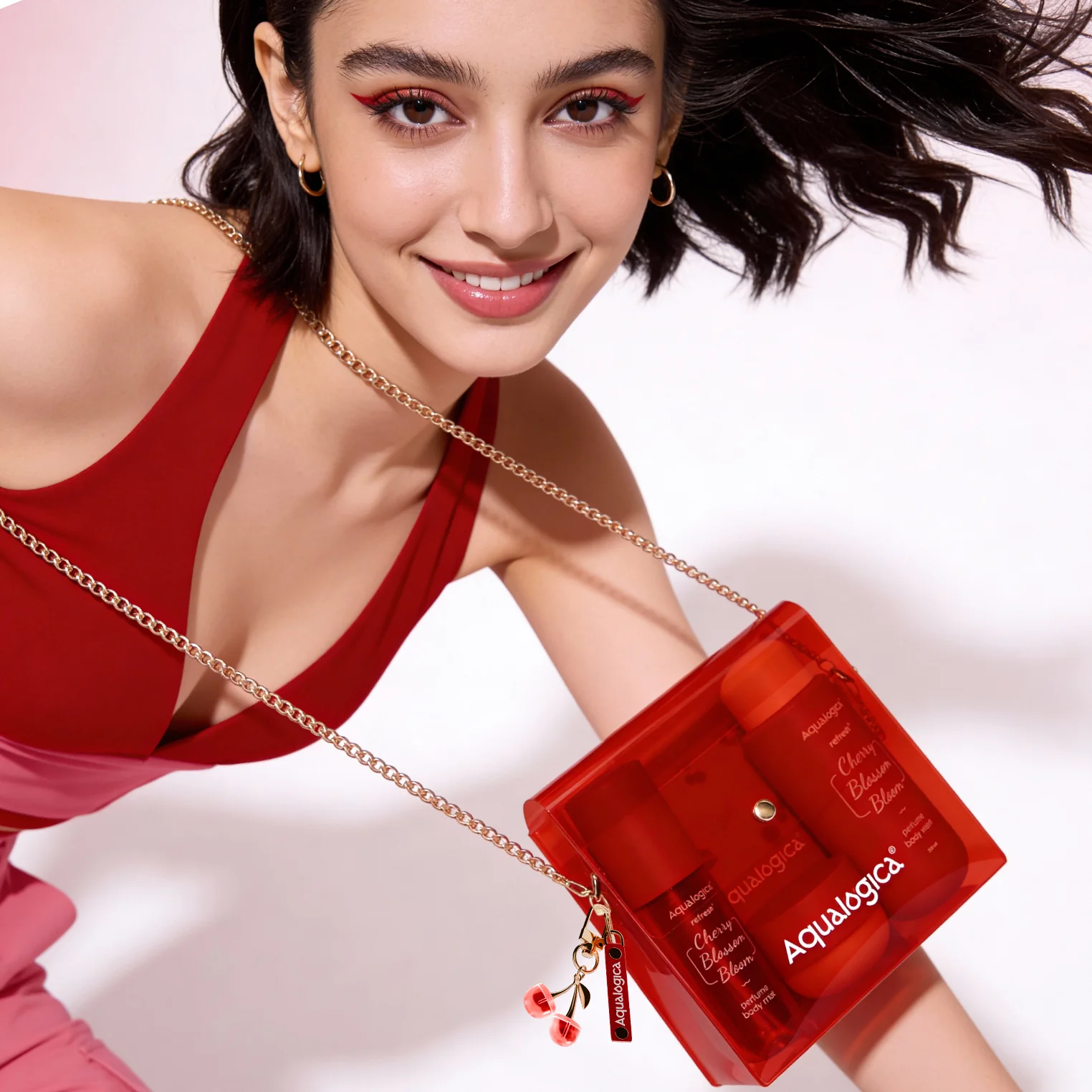 Refresh+ Cherry Blossom Bloom - Hot girl essentials Gift set with Sling bag & charms - Image 3