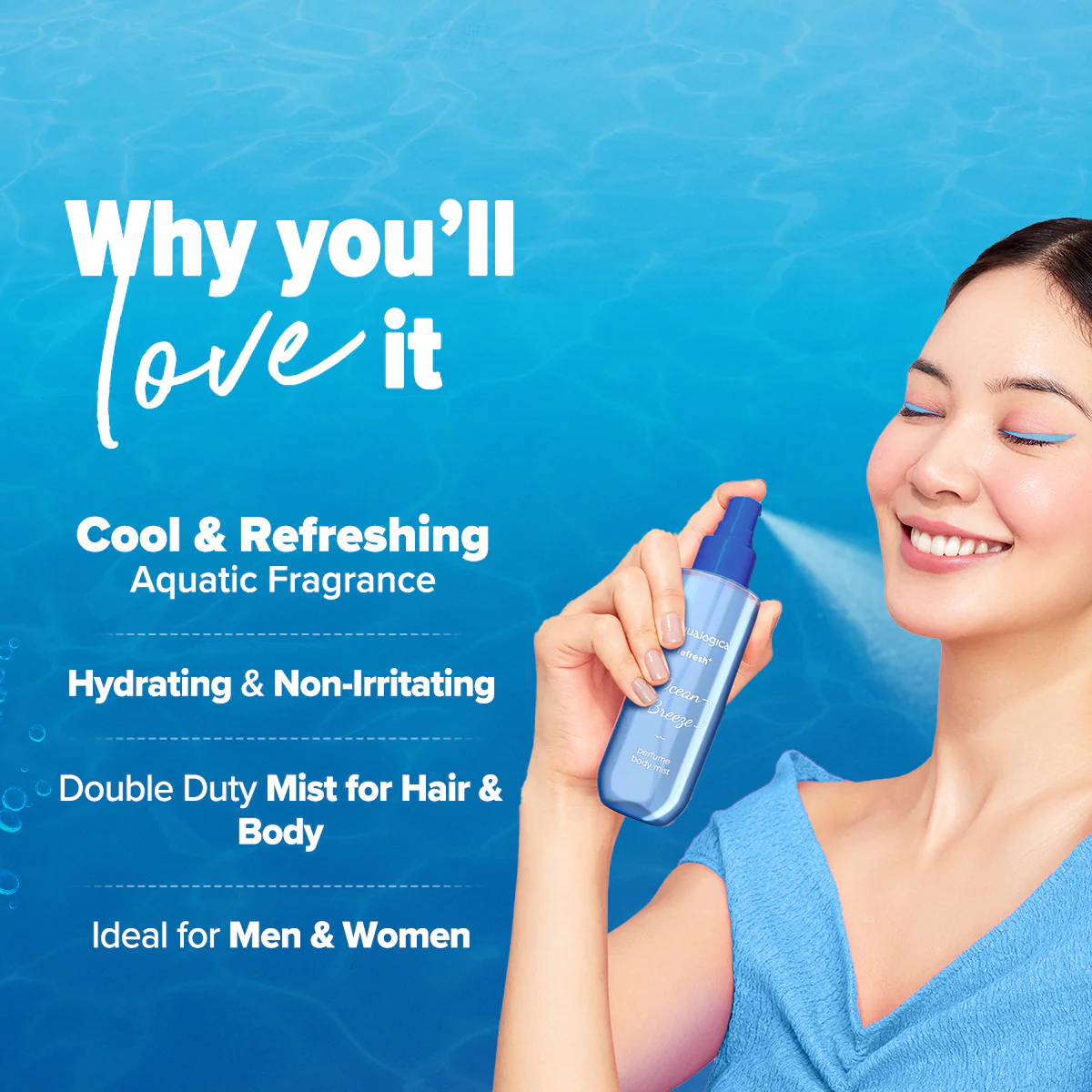 Refresh+ Perfume Body Mist - Ocean Breeze with Zemea & Hyaluronic Acid 150 ml - Image 5