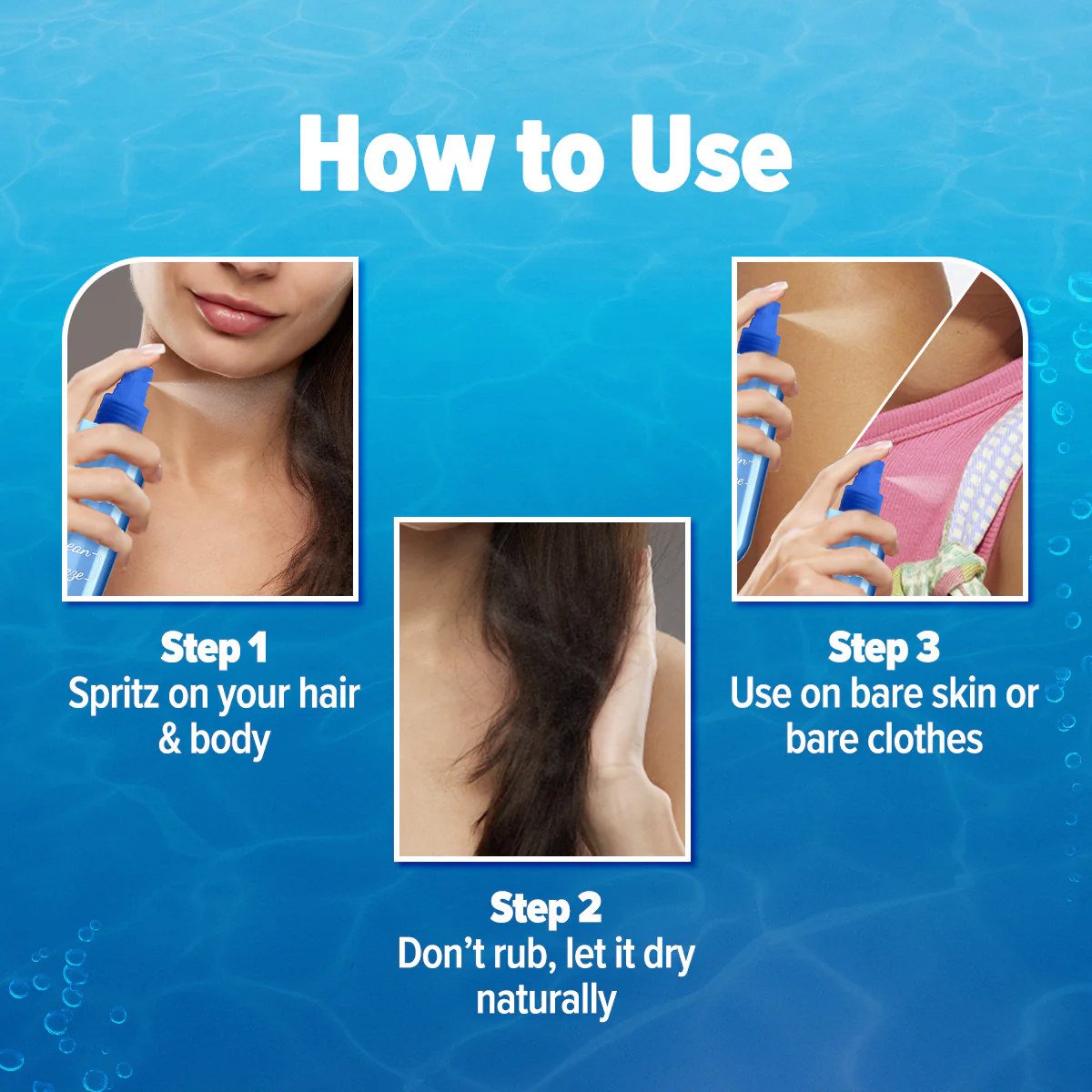 Refresh+ Perfume Body Mist - Ocean Breeze with Zemea & Hyaluronic Acid 150 ml - Image 6