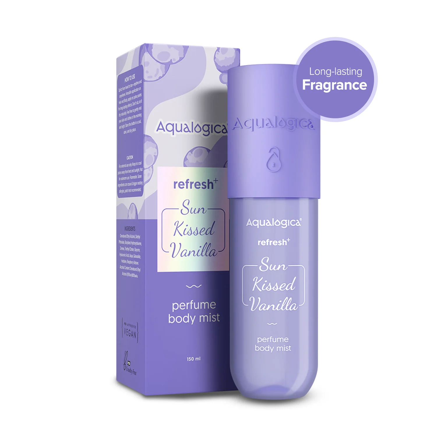 Refresh+ Sun Kissed Vanilla Perfume Body Mist with Zemea & Hyaluronic Acid - 150 ml - Image 3